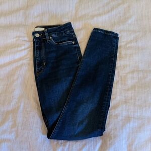 ZARA high waisted skinny jeans, deep blue